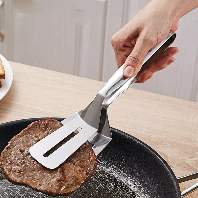 Stainless Steel Steak Clamp, Multi-Functional Food Clip Anti-Scald Bread Clip, Multifunctional Cooking Tong Double Sided Spatula