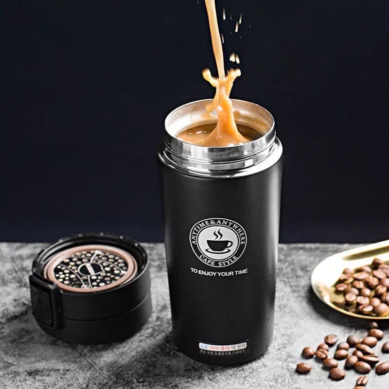 380ml Double Stainless Steel Coffee Mug, Travel Coffee Mug, Steel Thermos Tumbler Cups, Vacuum Flask thermo Water Bottle, Insulated Water Bottle, Double Thickened Coffee Mug