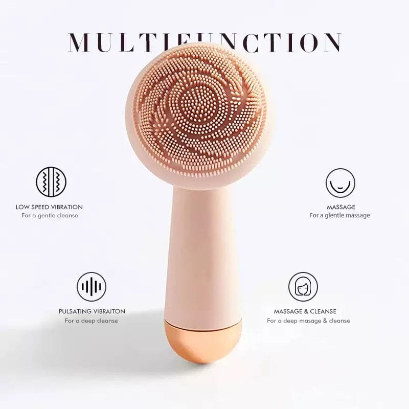Electric Silicone Facial Brush Massager, USB Rechargeable Rose Electric Facial Cleanser,  Rotating Silicone Massager, Waterproof Sonic Vibration Cleanser, Deep Pore Cleansing Skin Massager, Vibrate Exfoliate Sonic Electric Facial Cleansing Brush
