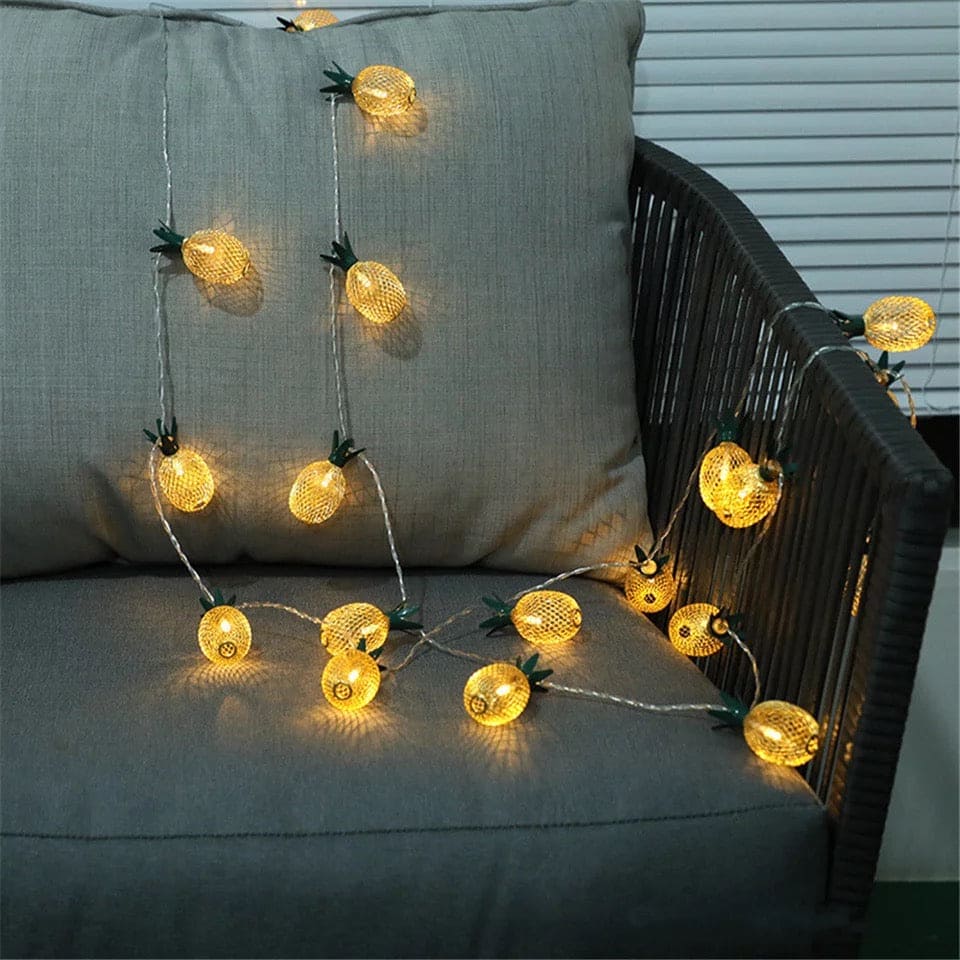 20 Pineapple LED String Light, Christmas Fairy Lights, Fruit Garland Iron Art Lamp