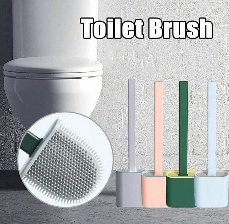 Silicone Toilet Brush With Holder Set, Flexible Toilet Cleaning Brush, Flexible Toilet Cleaning Bowl Brush Head With Silicone Bristles