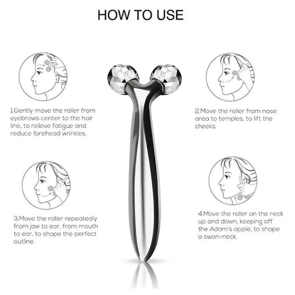 3D Diamond Cut Face And Body Slimming Roller With Facial Band, 360 Rotate Thin Face Body Shaping Relaxation Lifting Wrinkle Remover, 3D Roller Massager