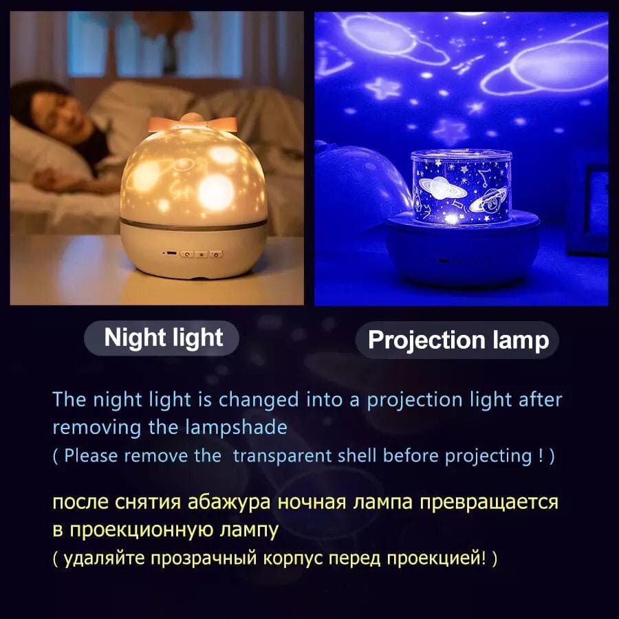 Led Night Light Projector, Rotating Projection Lamp, Romantic Night Lighting Lamp