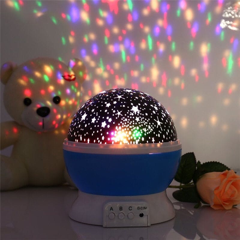 3D Night Light Projector, Color Changing USB Rotating Star Lamp