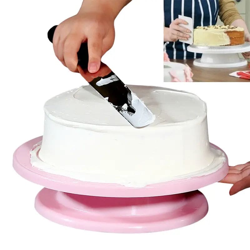 Cake Turntable Stand, Rotating Stable Anti-skid Round Cake Table, Cake Decorating Rotary Table, Kitchen Baking Tool, Revolving Dessert Serving Plate