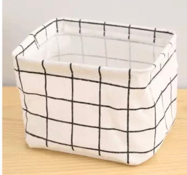 Cotton Foldable Desktop Storage Box, Waterproof Toys Laundry Storage Basket, Cosmetic Laundry Storage Organizer, Collapsible Basket For Cosmetics and Toys Storage