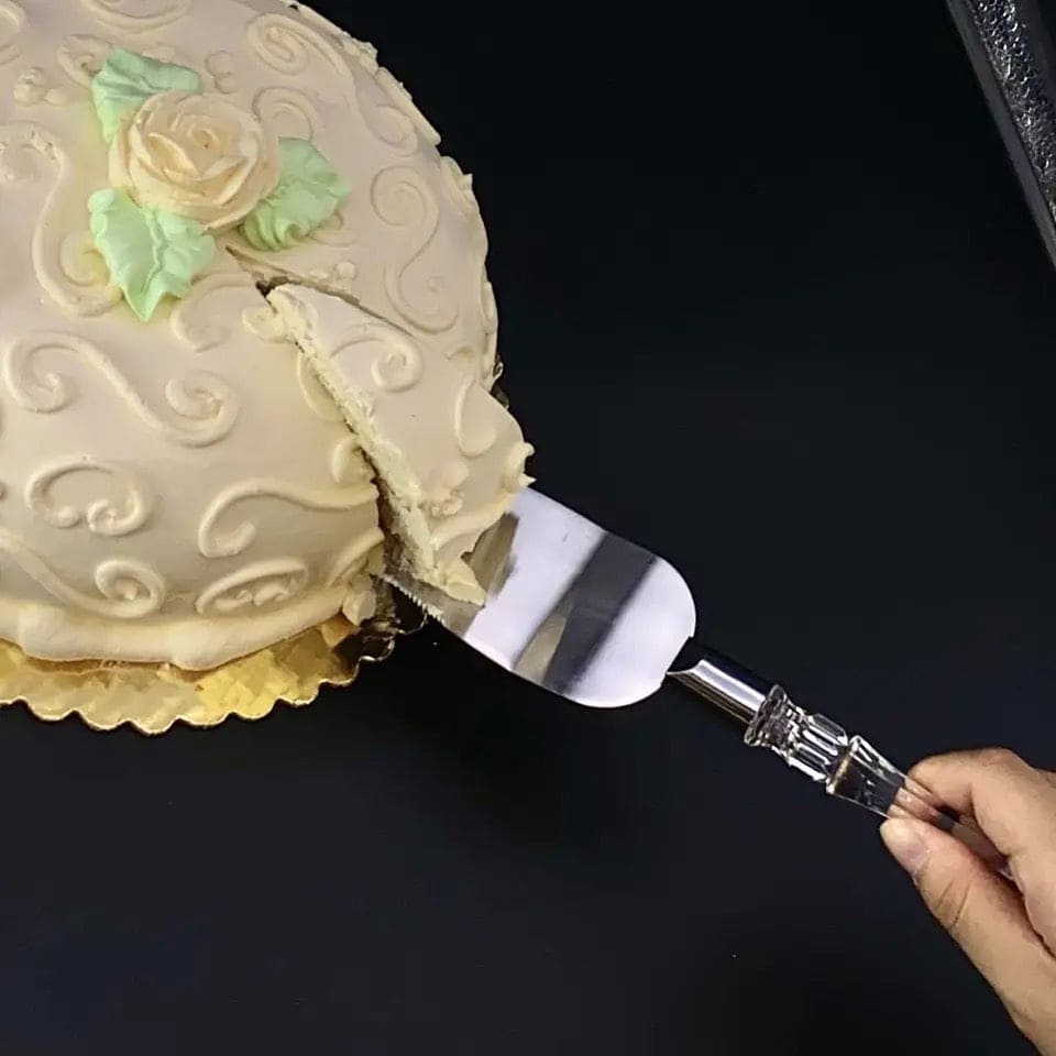 Wedding Cake Knife With Server, Stainless Steel Cake Shovel Set, Dessert Pie Fondant Divider Cutter, Crystal Ceremony Knife Set