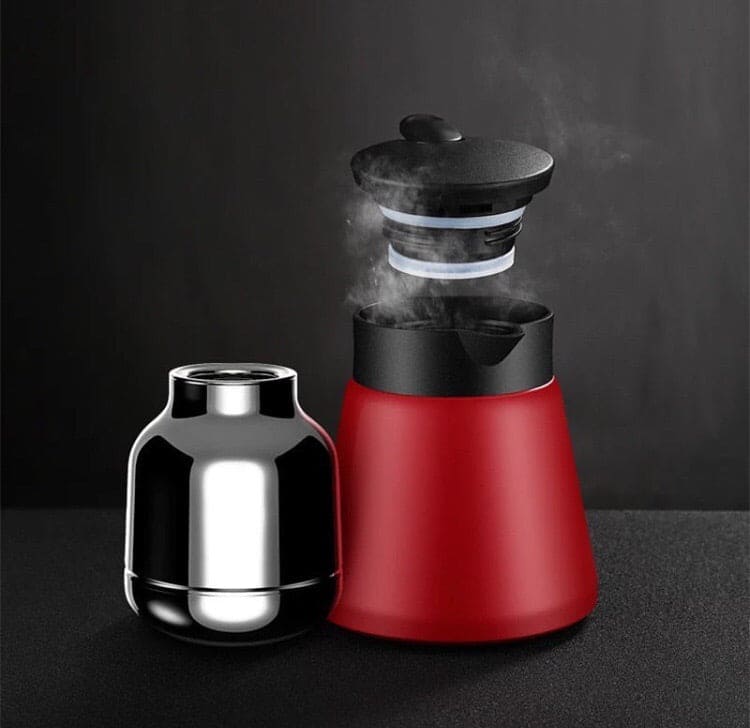 Stainless Steel Double Wall Insulated Vacuum Thermos, Portable Travel Kettle Shaped Thermos