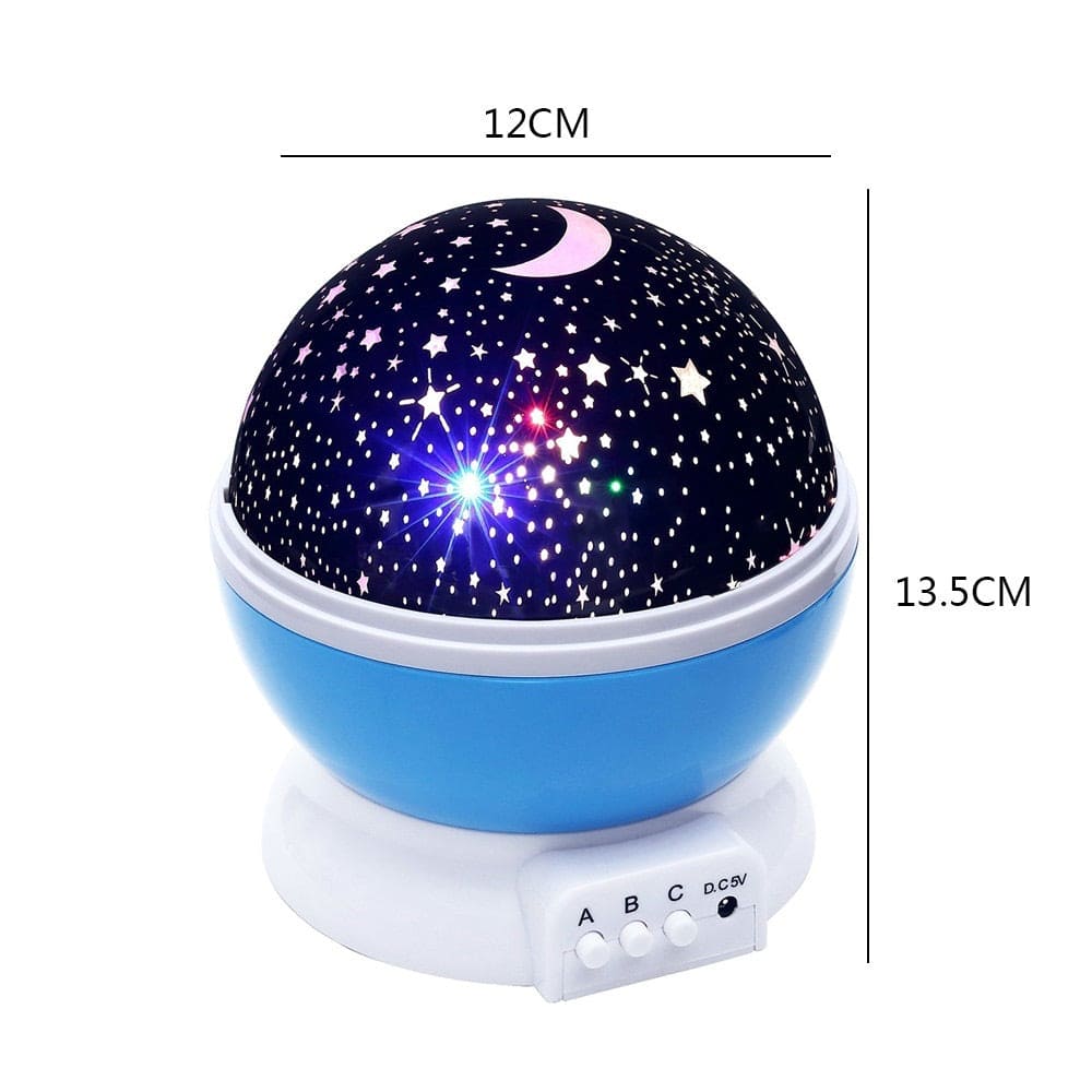3D Night Light Projector, Color Changing USB Rotating Star Lamp