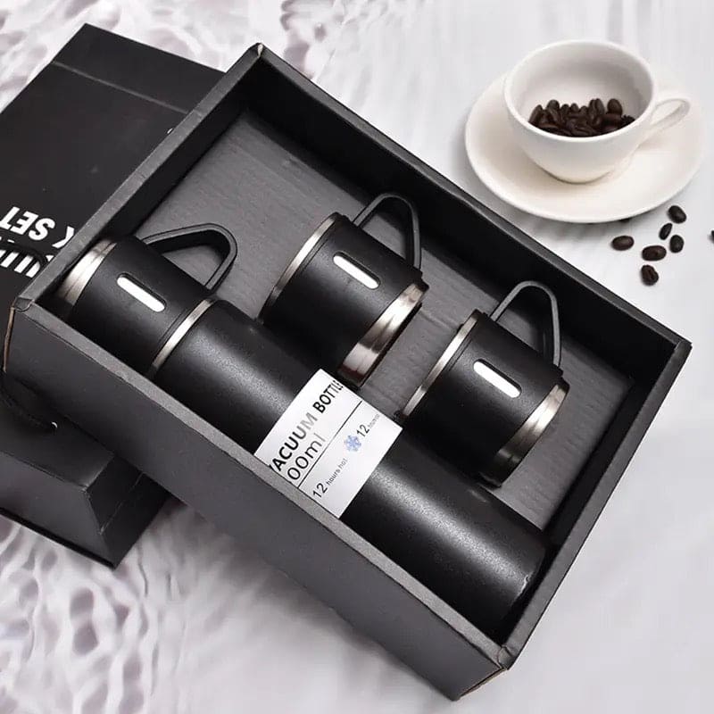 Vacuum Flask Mug Set, Stainless Steel Vacuum Flask Tumbler For Coffee Hot Water, Business Thermoses Mug, Double Layer Vacuum Insulated Flask Tumbler, Thermal Water Bottle, Leaf Proof Travel Mug, Trip Water Bottle For Car, 500Ml Bullet Thermos Bottle