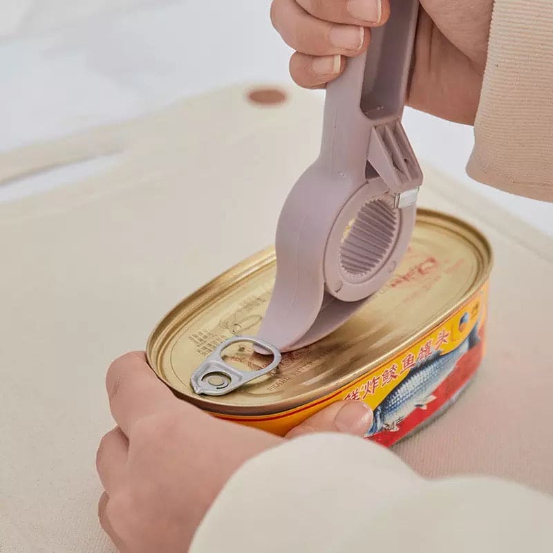 Cute 4 in 1 Multifunction Lid Remover, Stainless Steel Bottle Opener, Baer Unscrew Can opener, Jars Opener, Fridge Manual Lid Remover, Multifunctional Bottle Opener, 4 in 1 Lid Seal Remover, Water Bottle Opener for Women