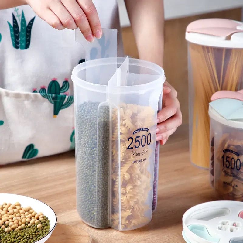 Flower Shaped Kitchen Storage Box, Food Storage Containers, Kitchen Storage Jars, Kitchen Cereal Dispenser, Moisture Proof Sealed Cans Transparent, Kitchen Storage Jar Sealed Tank 4 Portion 2500ml Food Storage Airtight Container Jar Dispenser