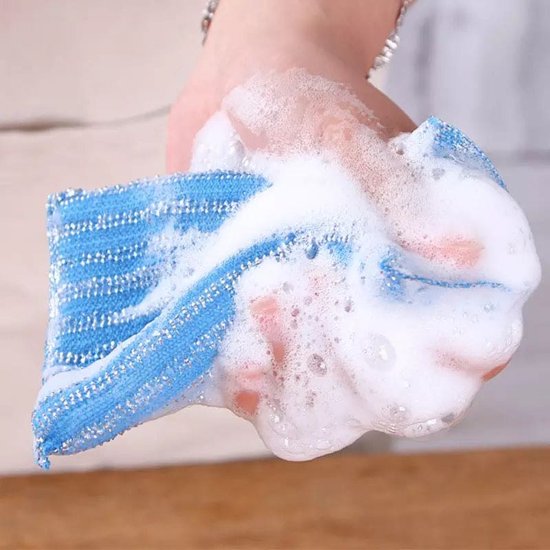Set Of 4 Kitchen Dishwashing Sponge Fabric, Washcloths Scouring Pads, Wire Strip Diswashing Clothes, Multi-use Cooking Utensils Cleaner, Multifunctional Flexible Dish Cloth, Anti-deform Comfortable Cleaning Sponge