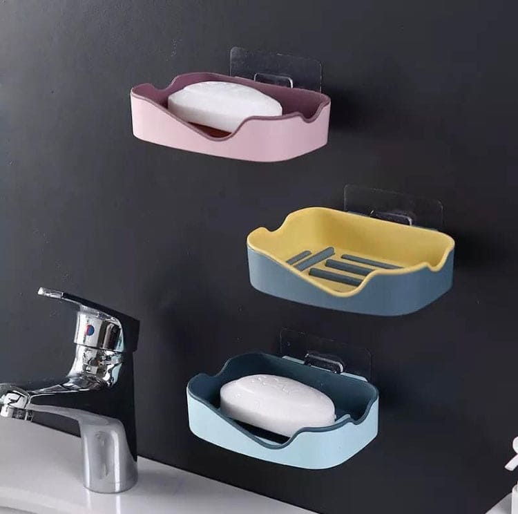 Self Adhesive Double Layer Soap Holder, Bathroom Wall Hanging Soap Box