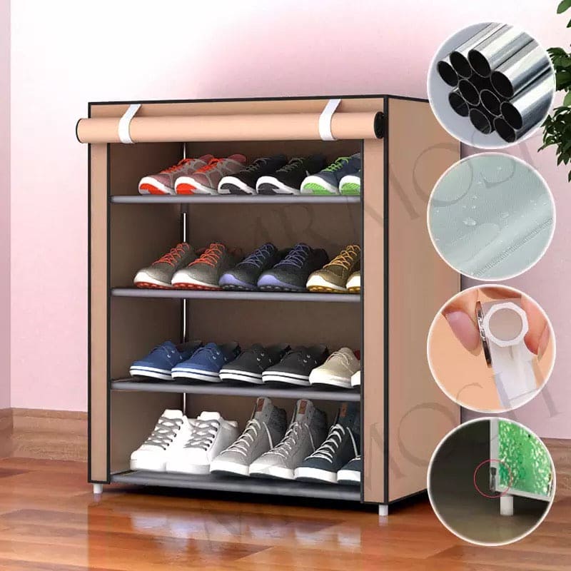 Oxford Layer Shoe Cabinet Shoe Rack, Home Dorm Storage Closet, Dustproof Shoes Rack, Non-Woven Fabric Shoe Stands Organizer, Multilayers DIY Assembled Space Saving Shoe Organizer, Fabric Shoe Shelf