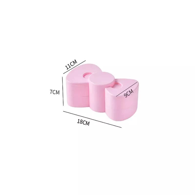Bow Shaped Earring Storage Box, Rotatable Earring Storage Box, Decorative Jewellery Container Case, Creative Necklace Box, Rotating Jewellery Box, Multi-layer Dustproof Jewellery Plastic Box