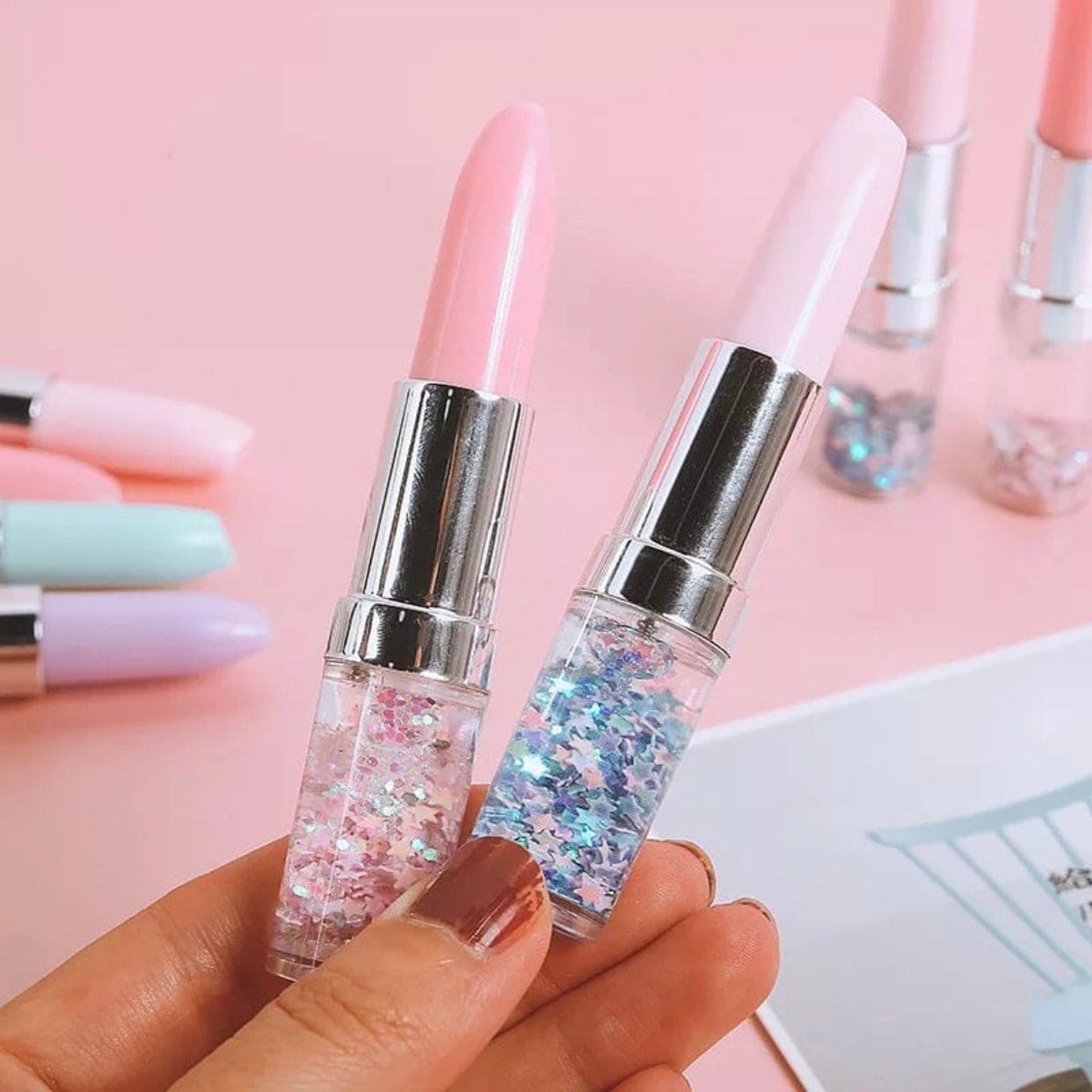Creative Lipsticks Gel Pen, Shape Glitter Gel Pen, Pretty Pink Girls L – Yahan Sab Behtar Hai!