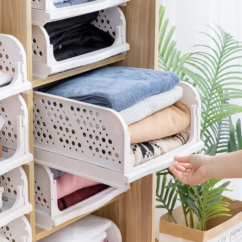1 Pcs New Stacking Wardrobe, Foldable Clothes Storage Rack, Kitchen Ga ...