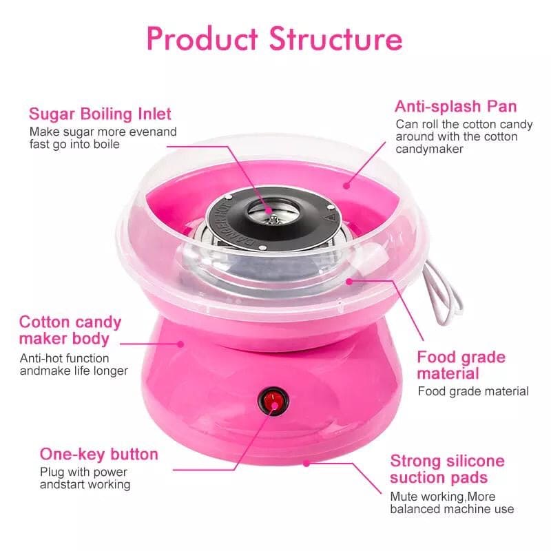 Portable Cotton Candy Machine, Cotton Candy Maker, Mini Electric Sweet Machine
