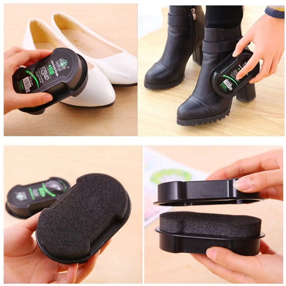 Double Face Shoe Polish, Colorless Shoe Wax Brush, Shoes Cleaning Cleaner, Quick Polish Shoes Cleaning Brush, Liquid Cleaning Wax Leather Polishing Sponge, Boot & Shoe Shine Polish