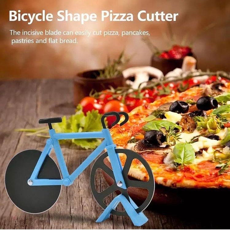 Bicycle Pizza Cutter, Stainless Steel Plastic Bike Roller Slicer, Cutting Wheels With A Stand