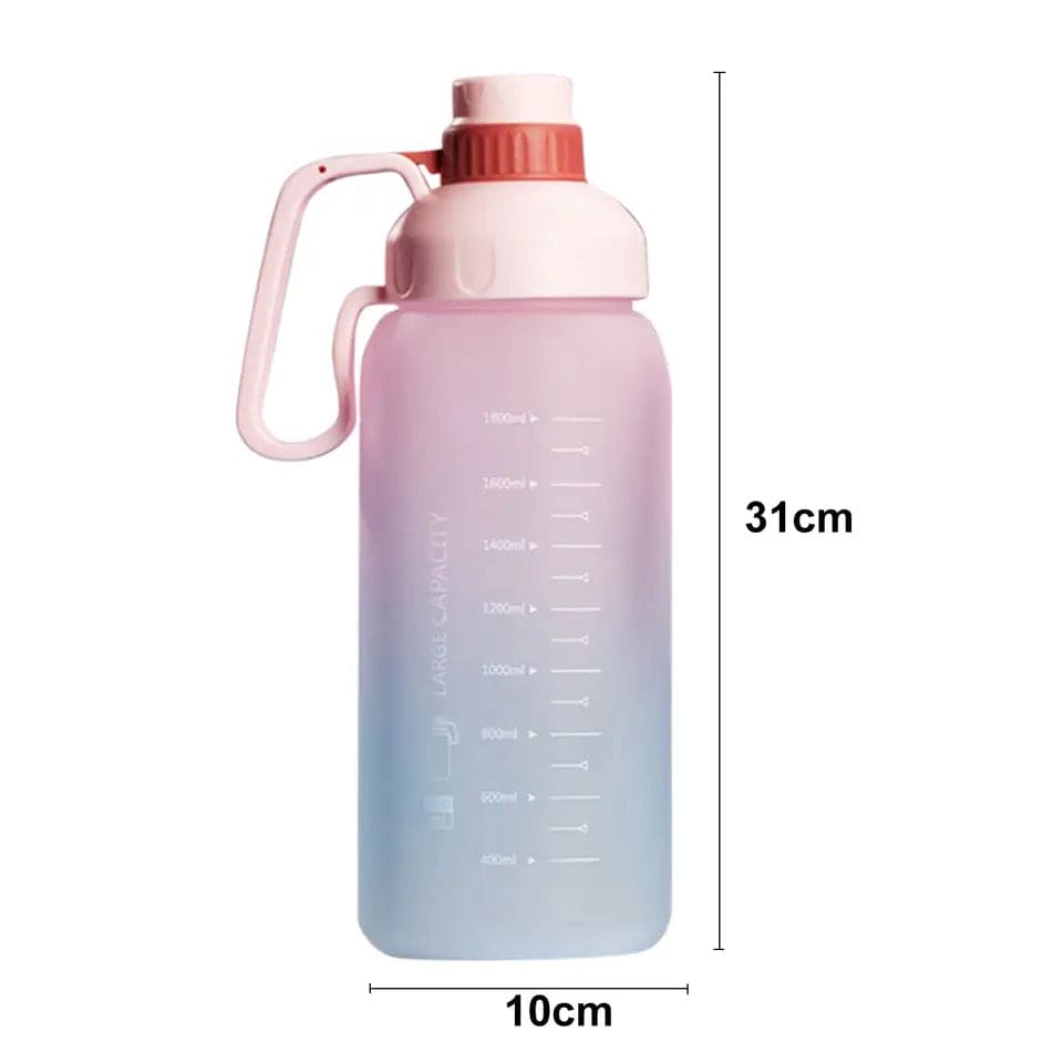 1.8L Rainbow Water Bottle, Motivational Water Bottle, Portable Large Capacity Water Dispenser Bottle, Sports Gradient Water Cup, Leakproof Reusable Water Bottle for Sports Fitness