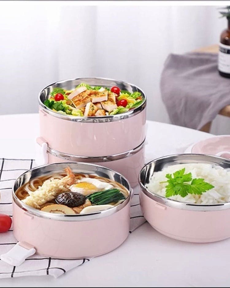 Stainless Steel Lunch Box, Eco Friendly Plastic Thermal Food Container, Stainless Steel Insulated Lunch Box, Bento Kitchen Food Container, Bento Box with Cover Sealed Lunch Box, Large Capacity Vacuum Insulation Boxes
