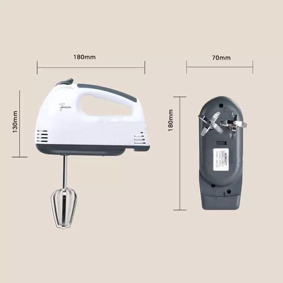 Multifunctional Mini 7 Speed Electric Handheld Beater, Automatic Egg Beater, Stainless Steel Blender for Whipping Mixing Cookies, Brownies, Cakes, Dough Batters
