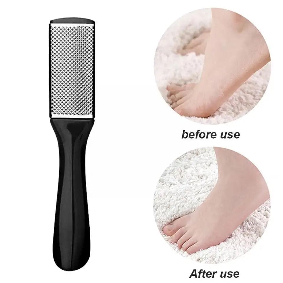 Double Sided Foot Filer, Professional Pedicure Foot Filer, Stainless Steel Foot Scrubber, Hard Skin Removers, Callus Dead Skin Remover, Anti-slip Plastic Handle Pedicure Tool, Stainless Steel Dead Skin Scrapper