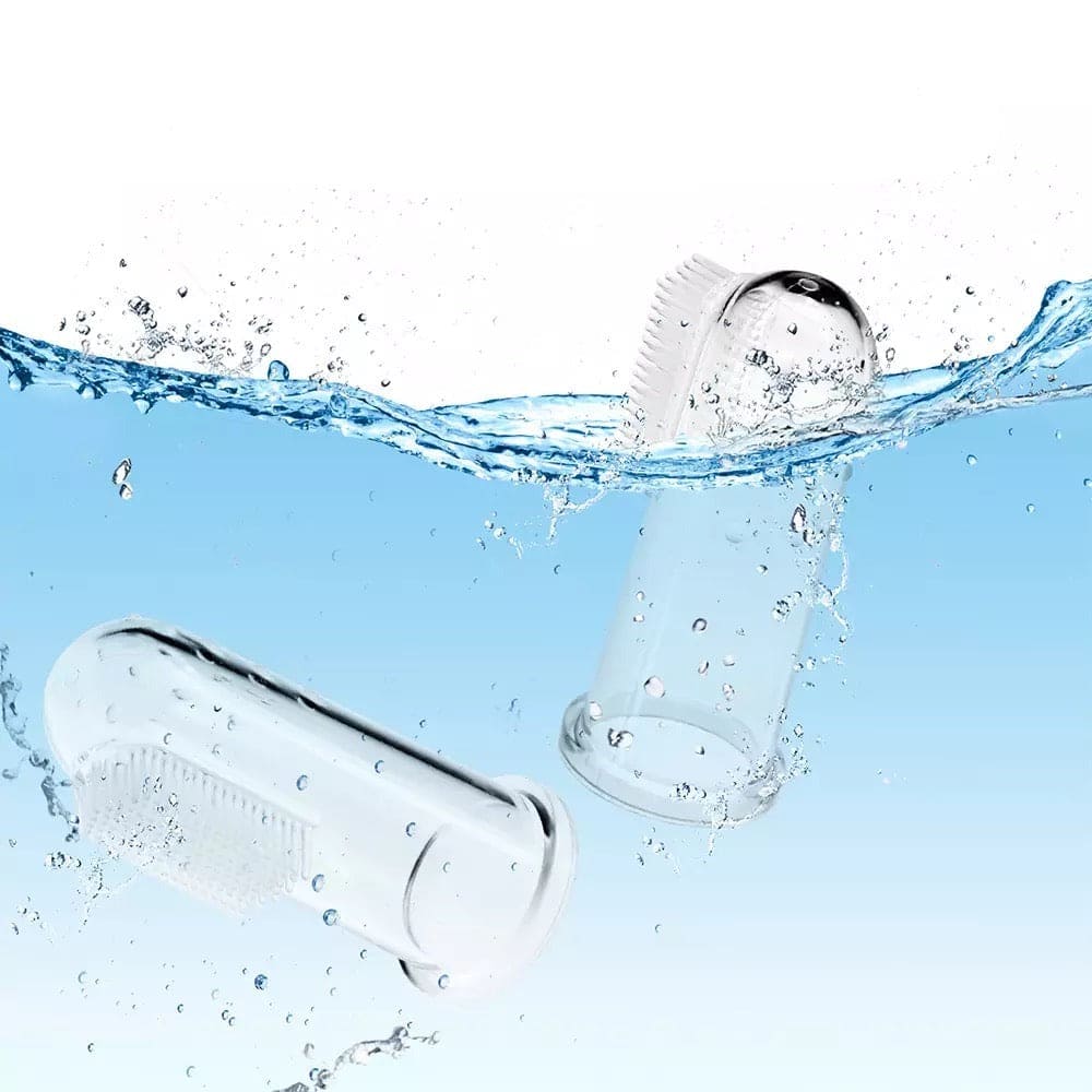 Baby Finger Toothbrush, Silicone Infant Tooth Brush, Baby Silicone Training Brush, Transparent Fingertip Tooth Cleaning Brush, Bad Breath Tartar Teeth Tool, Kids Baby Infant Soft Silicone Teeth Rubber Massager