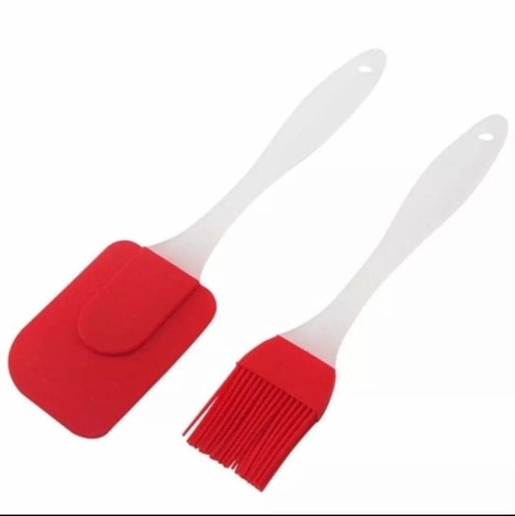 Set Of 2 Silicon Spatula, Barbeque Brush Cooking Utensil Tool Kit, Heat Resistant BBQ Oil Condiment Brushes Cake, Silicon Spatula Spoon Heat Oiling Brushes, Non-Stick Silicon Kitchen Utensils