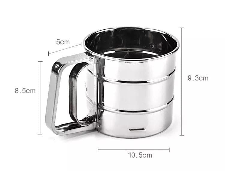 Stainless Steel Flour Sieve Cup, Sifter Cup, Baking Icing Sugar Shaking Strainer Mesh
