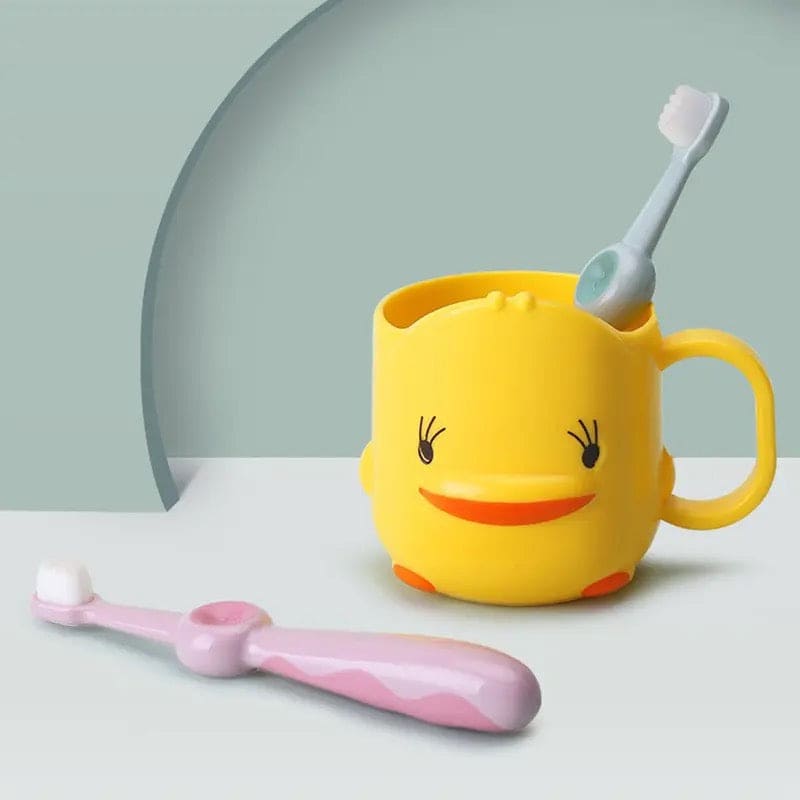 Cute Yellow Duck Mouthwash Cup, Duck Toothbrush Water Mug, Bathroom Tumbler Toothpaste Holder With Handle, Mouthwash Home Travel Cups, Cute Children Toothbrush Clean Cup, Baby Toothbrush Mug