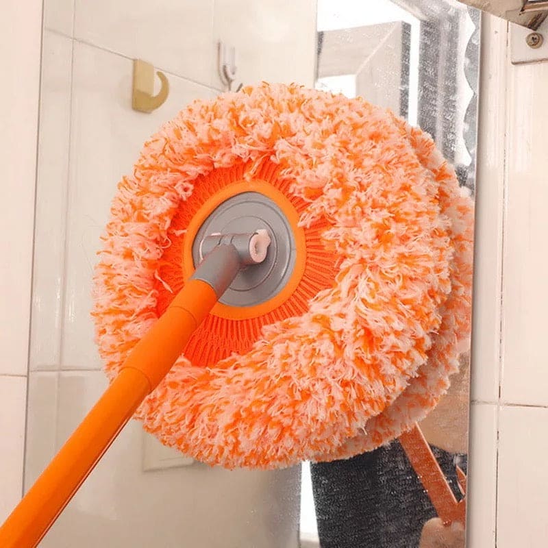Round Spin Mop For Wash, Multifunctional Wash Floor Mop, Three Section Telescopic Handle Household Tool, Glass Floors Car Wash Mop, Rotating Wall Cleaning Mop