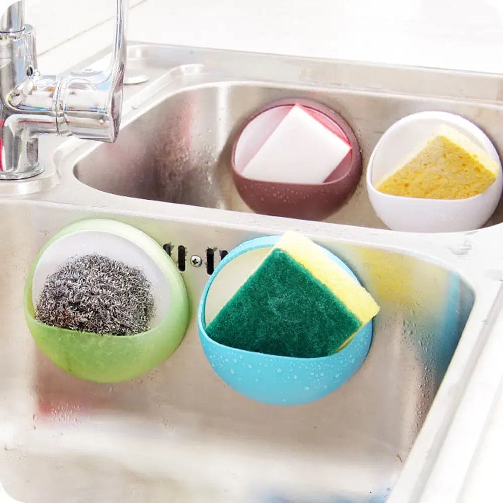 Plastic Suction Cup Soap Dish, Bathroom Sundries Storage Holder, Sucker Toothbrush Soap Box, Home Organizer Shelf Sink Sponge Holder, Multifunctional Bathroom Soap Holder, Wall Soap Dish