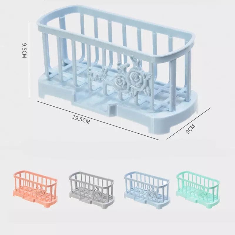 Flower Drain Rack, Kitchen Bathroom Sink Organizer, Caddy Cloths Rack Sponge Holder, Drain Rack Sponge Storage Holder, Useful Sink Soap Rack, Tray Dish Sink Drainer Organizers For Bathroom Kitchen