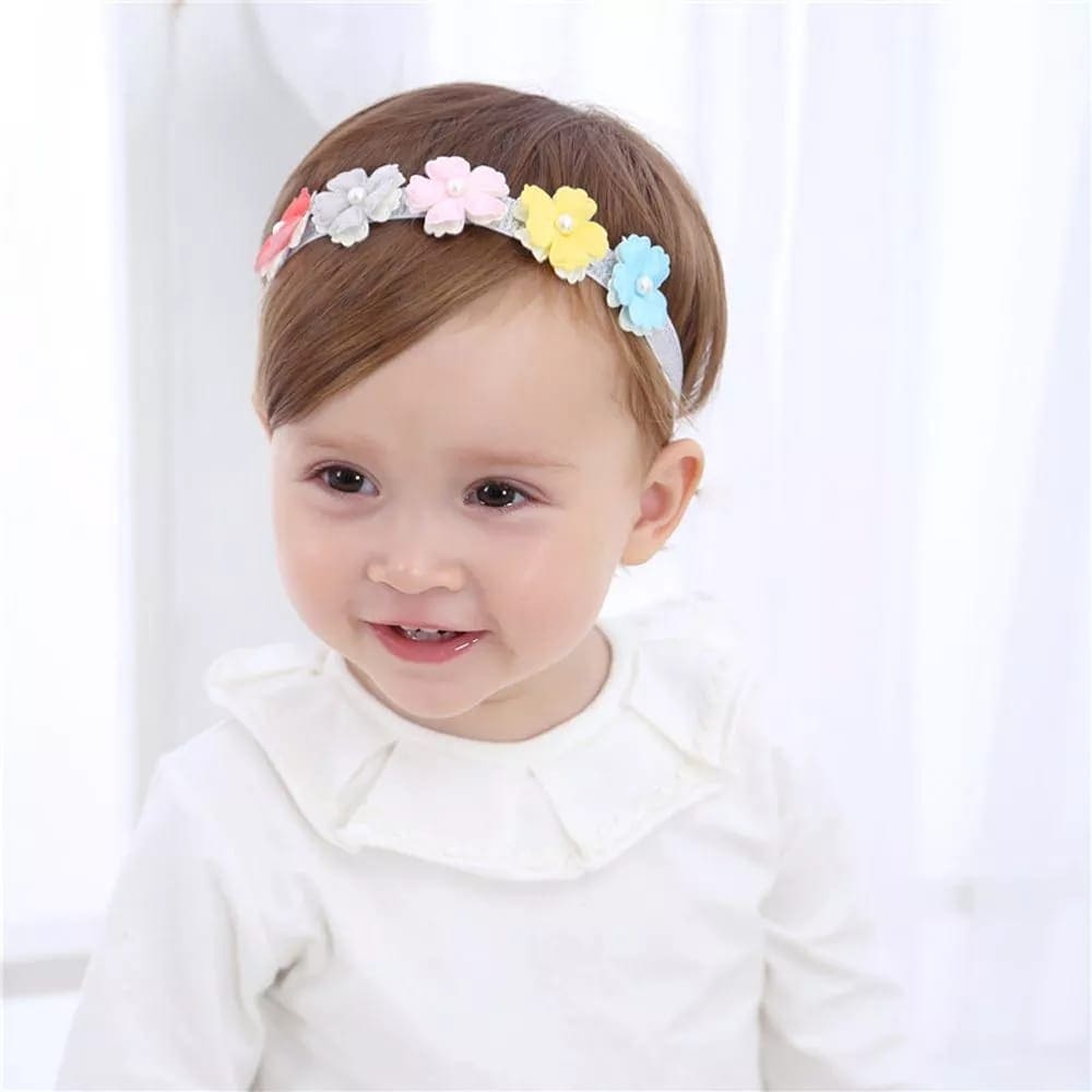 Infants Lace Flower Elastic Headbands For Baby Girls, Soft Lace Headbands For Newborn and Toddlers