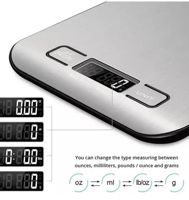 Digital Kitchen Scale, Multifunction LCD Display Kitchen Scale, Stainless Steel Measuring Scale, Rechargeable Steel Food Weighting Scale, Household Kitchen Scale, Portable Precision Scales