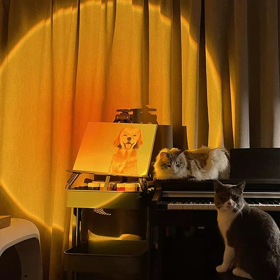 Sunset Projector Lamp, Atmosphere Led Night Light For Bedroom, Coffee Shop Background Wall Decoration, USB Table Lamp, 180˚ Degree Rotation Led Night Light