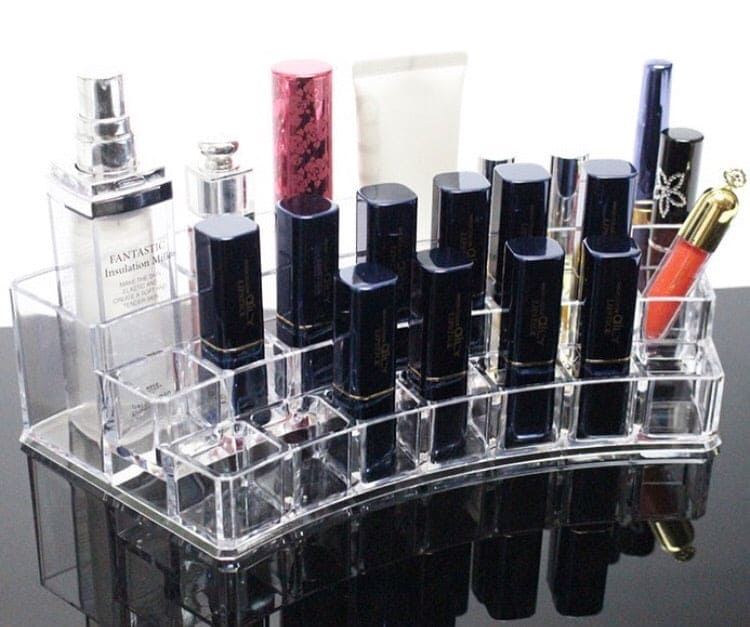 Acrylic Sector Cosmetic Organizer, Transparent Sector Cosmetic Rack, Multiple Compartments Organizer