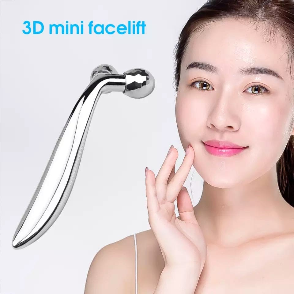 3D Diamond Cut Face And Body Slimming Roller With Facial Band, 360 Rotate Thin Face Body Shaping Relaxation Lifting Wrinkle Remover, 3D Roller Massager