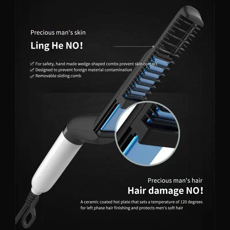 Multifunctional Hair Beard Brush, Electric Hair Straightener