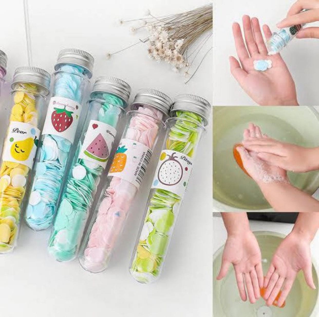 Fruit Paper Soap, Scented Tube Soap, Tube Paper Soap With Metal Cap, Hand Paper Soap