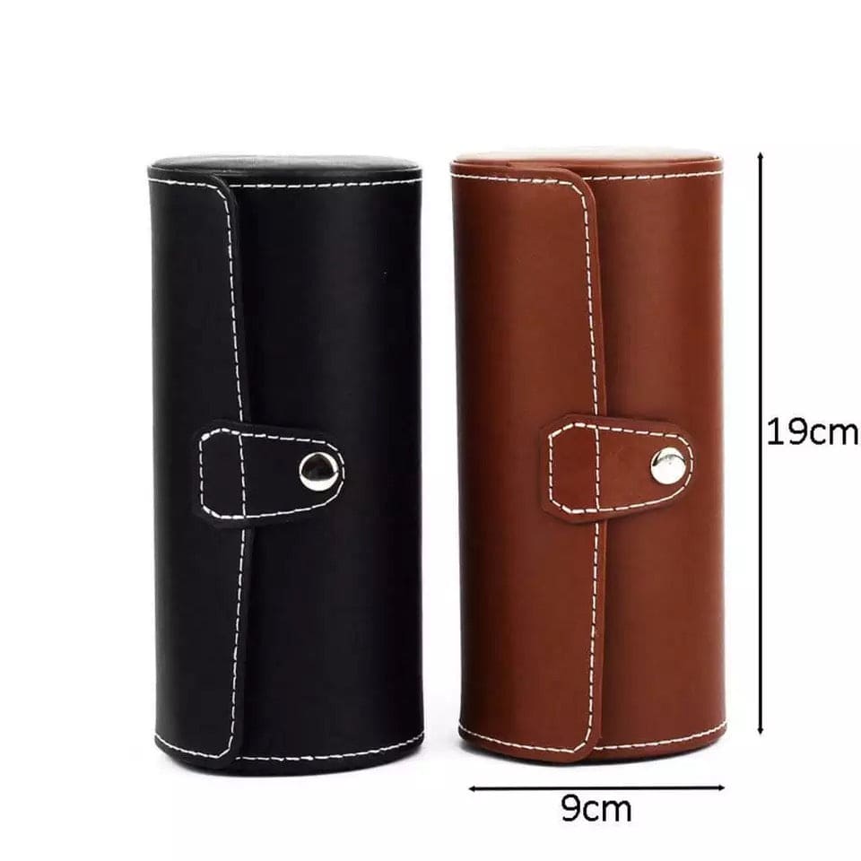 3 Slots Watch Roll Travel Case, Portable Vintage Leather Display Watch Storage Box, Watch Organizers, Wristwatch Box, Watch Roll, Portable Vintage Leather Display Watch Storage Box, Travel Watch Holder
