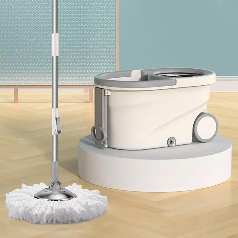 Rolling Wheel Mop for Floor Cleaning, 360° Spin Mop Rotating and Bucket Set, Mop Bucket Kit with Handle