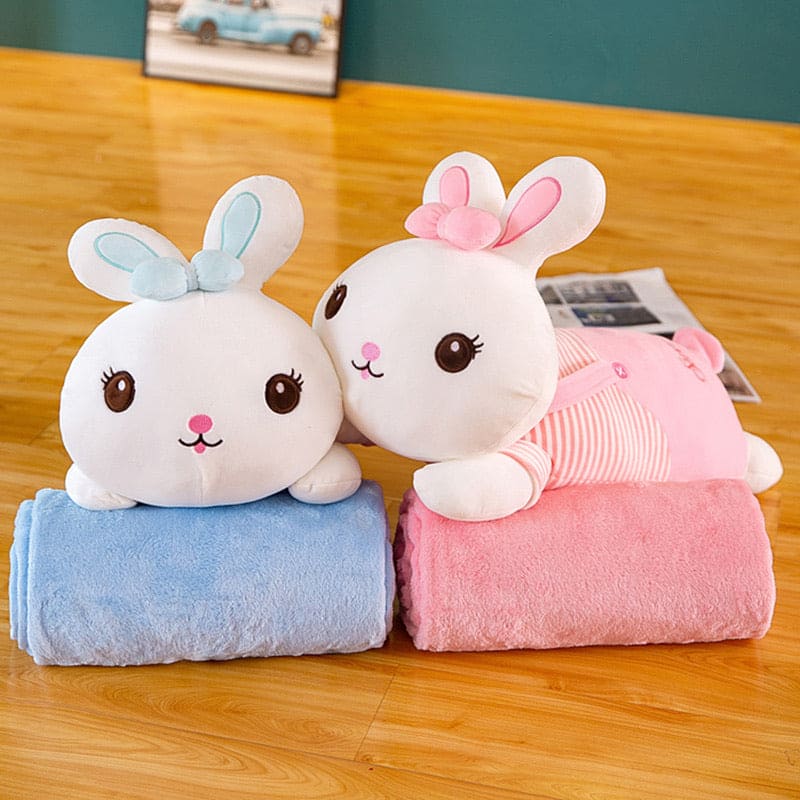 2 in 1 Rabbit Plush Pillow with Blanket