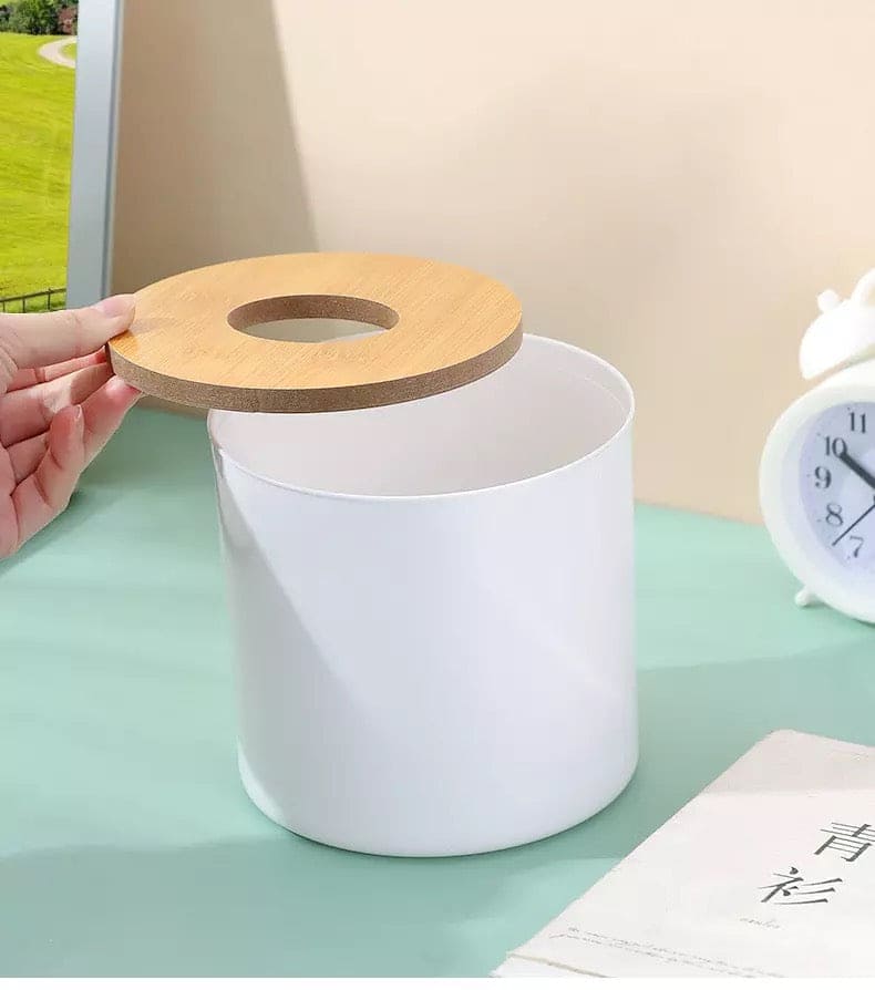 Wooden Cover Round Tissue Box, Bamboo Wood Drawer Napkin Box, Toilet Roll Holder, Living Room Toilet Roll Paper Box, Simple Stylish Home Tissue Paper Dispenser, Drawing Tissue Organizer