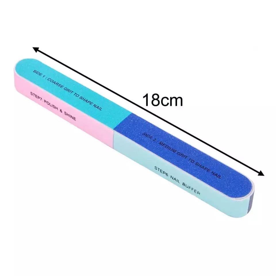 7 Faced Sandpaper Nail File Knives Nail Tool, Nail File Double Side Buffing Bar, Seven Sided Nail Files Polishing Tool, Manicure Pedicure Professional File Nail Art Sanding Nail Buffer