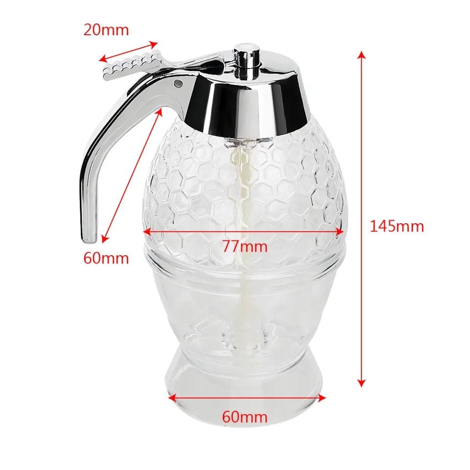 Acrylic Honey Dispenser, Honey Squeeze Bottle, Bee Drip Dispenser Syrup Cup, Kettle Storage Pot Stand, Acrylic Maple Syrup Dispenser Jar with Stand, Sugar, Sauces, Condiments, Vintage Drip Container for Drinking