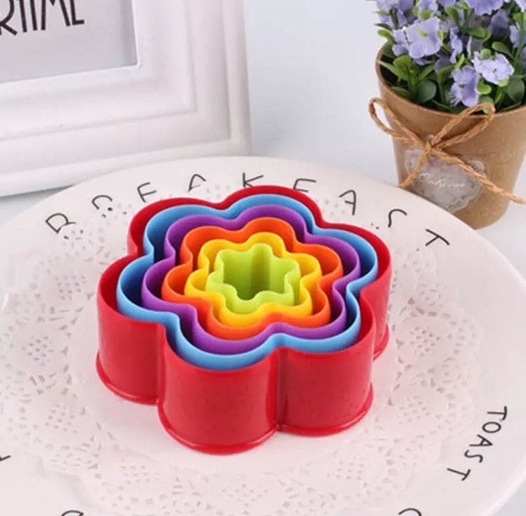 Set Of 5 Colorful Biscuit Cookie Cutter, Mini Cookie Cutters Set, Geometric Shapes Colorful Cookie Biscuit Cutter Set